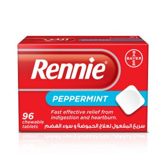 Rennie for heartburn chewable peppermint tablets 96's