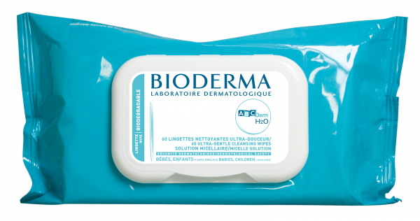 Bioderma ABCDerm H2O Lingettes Micellar water cleansing biodegradable wipes Baby children