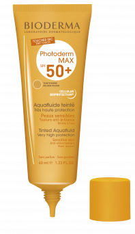 Bioderma Photoderm MAX Aquafluide SPF 50+ Dry touch sunscreen Golden tint