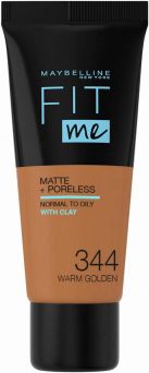 Maybelline New York Fit Me Matte & Poreless Foundation 344 Warm Ginger