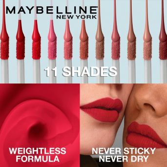 Maybelline New York Sensational Liquid Matte Lipstick, 01 To The Fullest