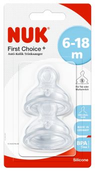 Nuk First Choice Plus Teat Silcone - 6-18M (Medium) - 2's