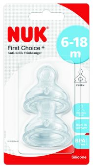 Nuk First Choice Plus Teat Silcone - 6-18M (Large) - 2's