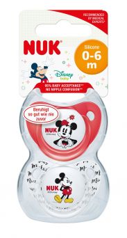 Nuk Disney Mickey Trendline Silcone Soother, 0-6M - 2's