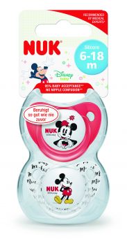 Nuk Disney Mickey Trendline Silcone Soother, 6-18M - 2's