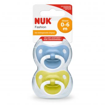 Nuk Fashion Silicon Soother 0-6M - Pack of 2 pcs