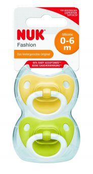 Nuk Fashion Silicon Soother 0-6M - Pack of 2 pcs