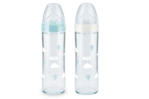 Nuk New Classic Glass Baby Bottle 240 ml with Teat