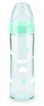 Nuk New Classic Glass Baby Bottle 240 ml with Teat
