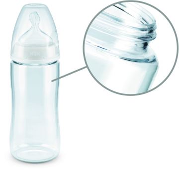 Nuk New Classic Glass Baby Bottle 240 ml with Teat