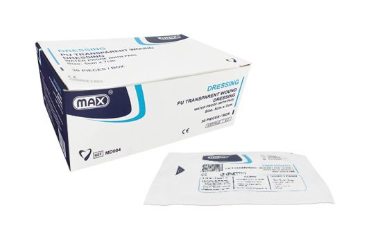 Max PU Transparent Adhesive Wound Dressing 5 x 7cm, 30/box