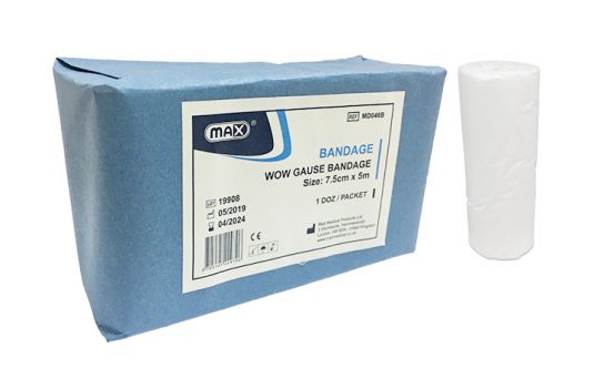 Max Gauze Bandage 7.5cm x 5m