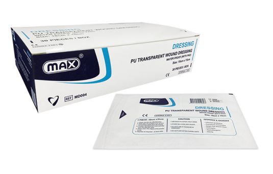 Max PU Transparent Adhesive Wound Dressing 10 x 15cm, 30pcs