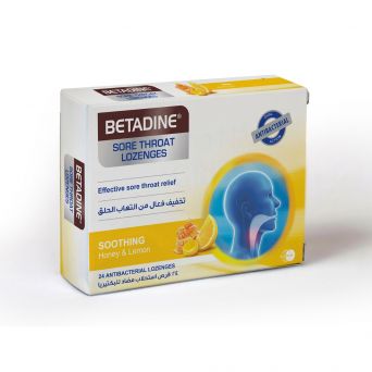 Betadine Sore Throat Lozenges Honey & Lemon 24's