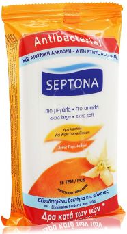 Septona Refreshing Wipes Yellow 15's