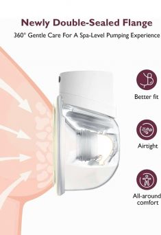 Momcozy S12 Pro newly double-sealed flange for a secure, airtight, and leak-proof fit.