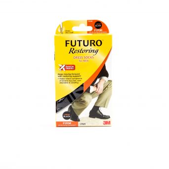 Futuro Firm Men's Dress Socks, Black Large