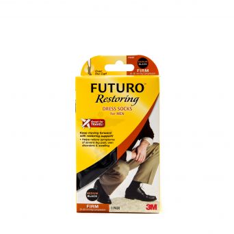 Futuro Firm Men's Dress Socks, Black Medium