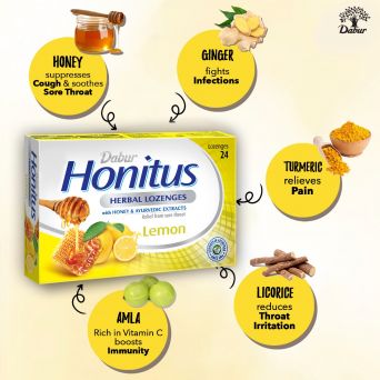 Dabur Honitus Herbal Lozenges Lemon