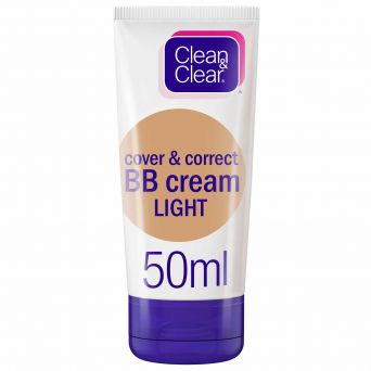 Clean & Clear BB Cream, Cover & Correct, Light, 50ml