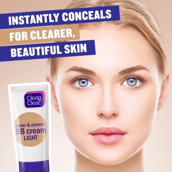 Clean & Clear BB Cream, Cover & Correct, Light, 50ml