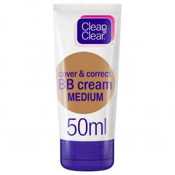 Clean & Clear BB Cream, Cover & Correct, Medium 50ml