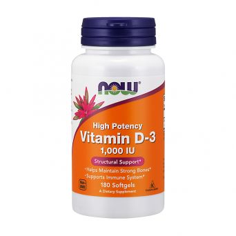 Now Vitamin D-3 1000iu 180 Softgels