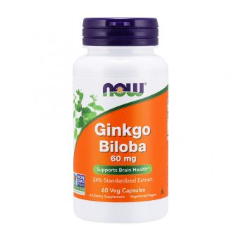 Now Foods Ginkgo Biloba 60 Mg 60 Veg Capsules