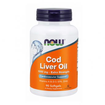 Now Foods Cod Liver Oil Extra Strength 1,000 mg 90 Softgels