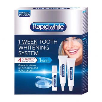 Rapid White 1 Week Tooth Whitening System 12 ml Activator Pen + 50 ml Tube Of Bleaching Gel + 40 ml Tube Of Whitening + Toothpaste + Vinyl Dental Splint + Shade Guide