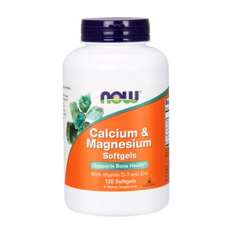 Now Foods Calcium & Magnesium With Vitamin D3 and Zinc 120 Softgels