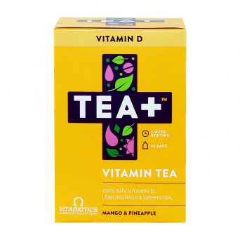 TEA+ (Tea Plus) Vitamin D Tea - Green Herbal Tea Bags - Mango & Pineapple