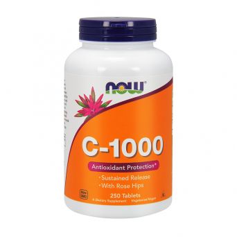 Now Foods Vitamin C-1000 Sustained Release with Rose hip, 250 Tablets