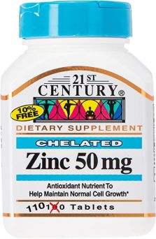 21st Century Chelated Zinc 50mg Tablet 110's