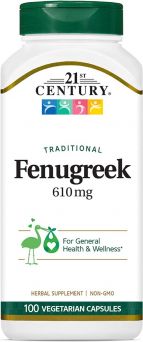 21st Century Fenugreek 610 mg Vegetarian Capsule 100's