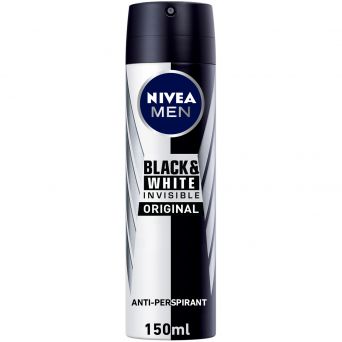 Nivea Men Black & White Invisible Original, Antiperspirant for Men, deodorant Spray 150ml