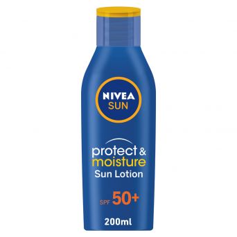 Nivea Sun Protect & Moisture Sun Lotion, UVA & UVB Protection, SPF50+, 200ml