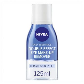 Nivea Double Effect Eye Makeup Remover, Sensitive Lashes Protection face, 125ml