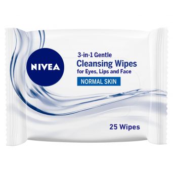 Nivea 3-in-1 Gentle Cleansing Face Wipes, Normal Skin, 25 Wipes