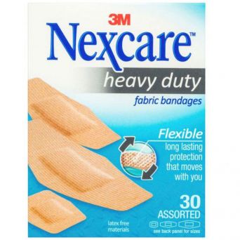 Nexcare Heavy Duty Fabric Plasters Assorted 30's