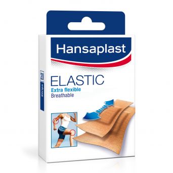 Hansaplast Elastic Plasters, Extra Flexible & Breathable, 20 Strips (2 sizes)