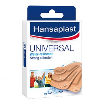 Hansaplast Universal Plasters, Water-Resistant & Strong Adhesion, 20 Strips