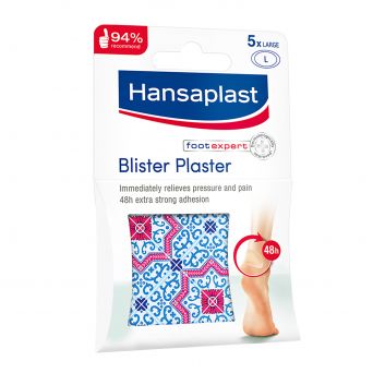 Hansaplast Blister Plaster, Immediate Pain Relief, 5 Strips + Free Plaster Box