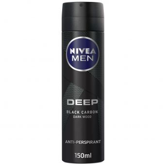 Nivea Men Deep Dry & Clean Feel, Antiperspirant for Men, Antibacterial, deodorant Spray 150ml