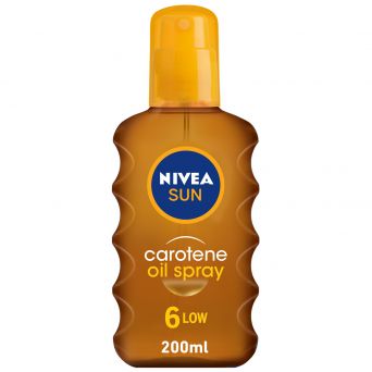 Nivea Sun Carotene Tanning Oil, Vitamin E & Jojoba Oil, SPF6, Spray 200ml
