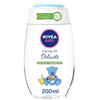 Nivea Baby Caring Oil Delicate, Natural Almond Oil, 200ml