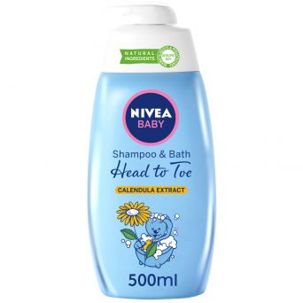 Nivea Baby Head To Toe Shampoo & Bath, Calendula Extract, 500ml