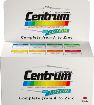 Centrum with Lutein Balanced Formula, 30 Tablets