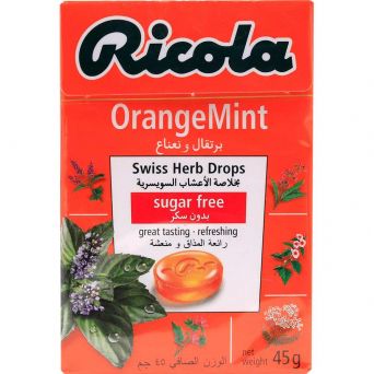 Ricola Orange Mint Sugar Free Candy 45gr
