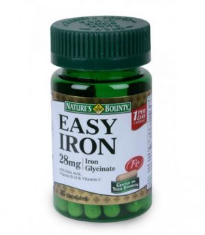 Nature's Bounty Easy Iron 28mg Capsule, 90's